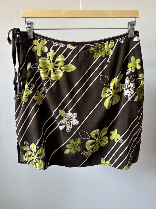 Brown & Green Flower Mini Skort