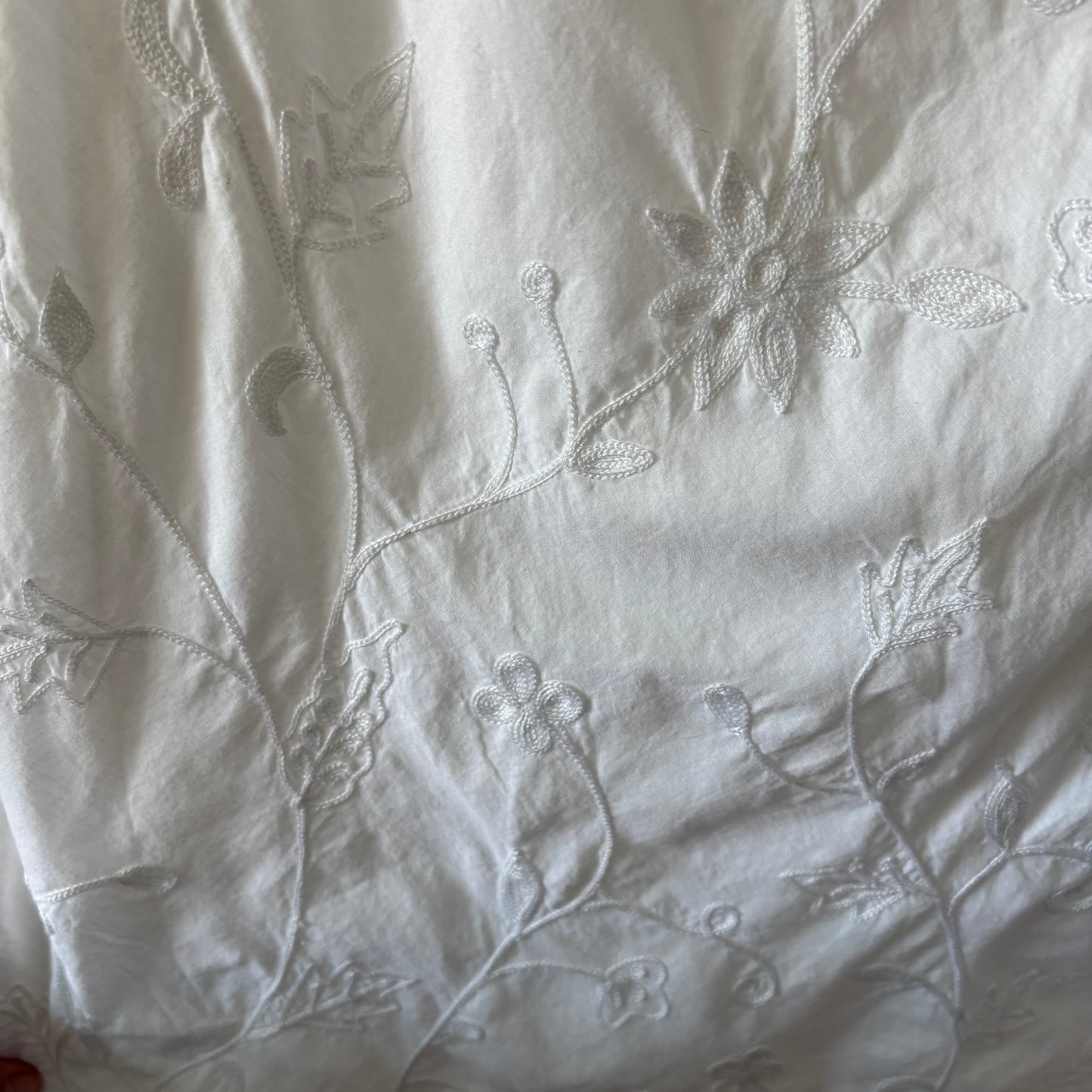 Vintage White Embroidered Midi Skirt