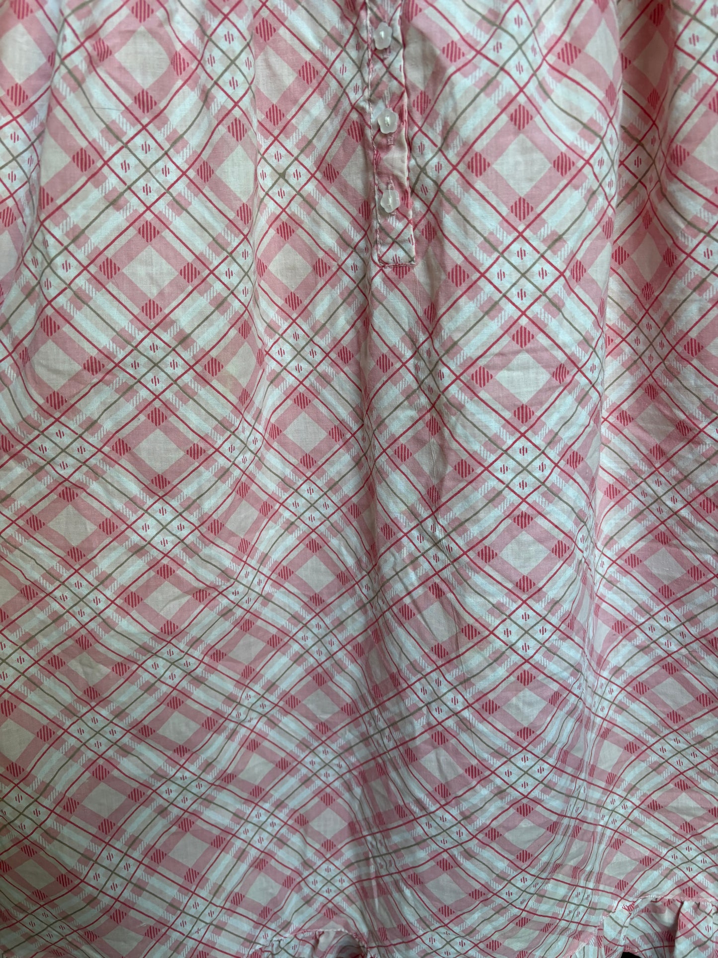 Vintage Pink Plaid Nightgown Size M