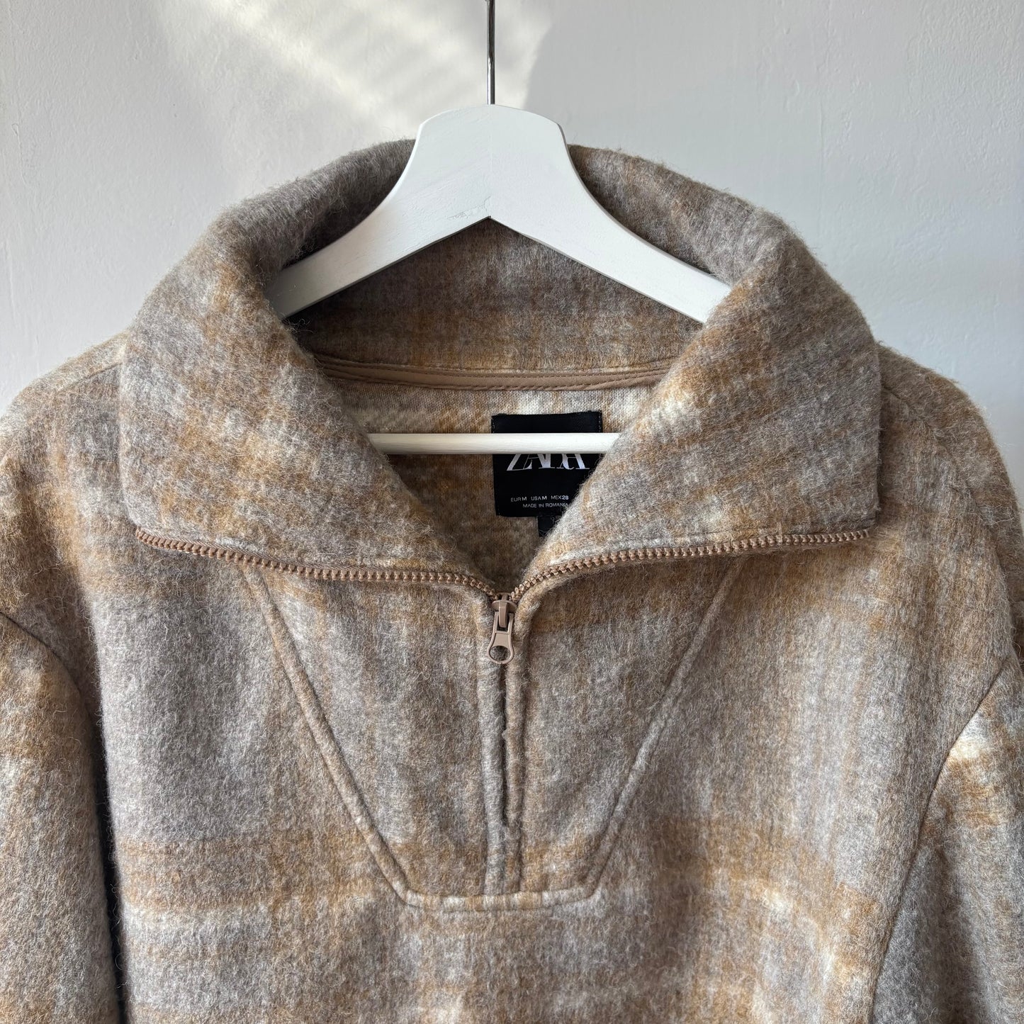 Zara Plaid Half Zip Jacket