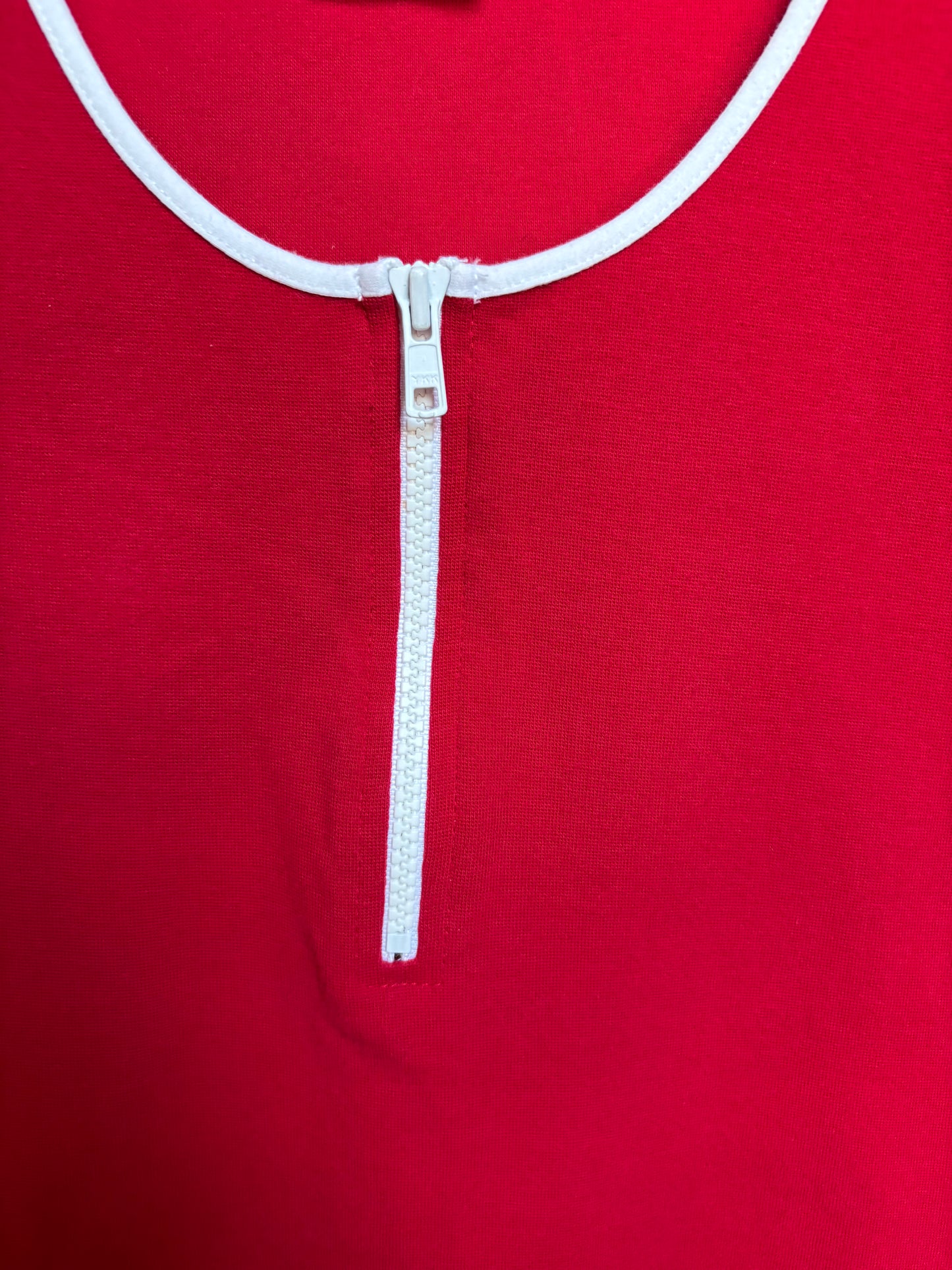 Vintage Red & White Zip Tank Size S