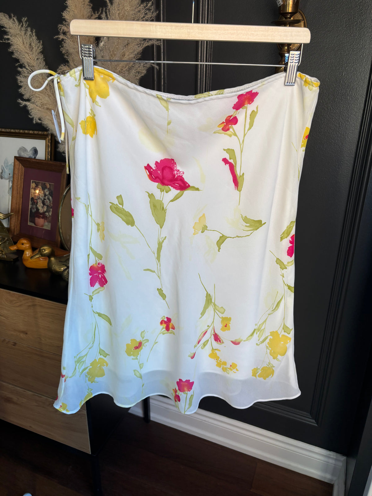 Vintage Pink & Yellow Knee Length Skirt Size M*