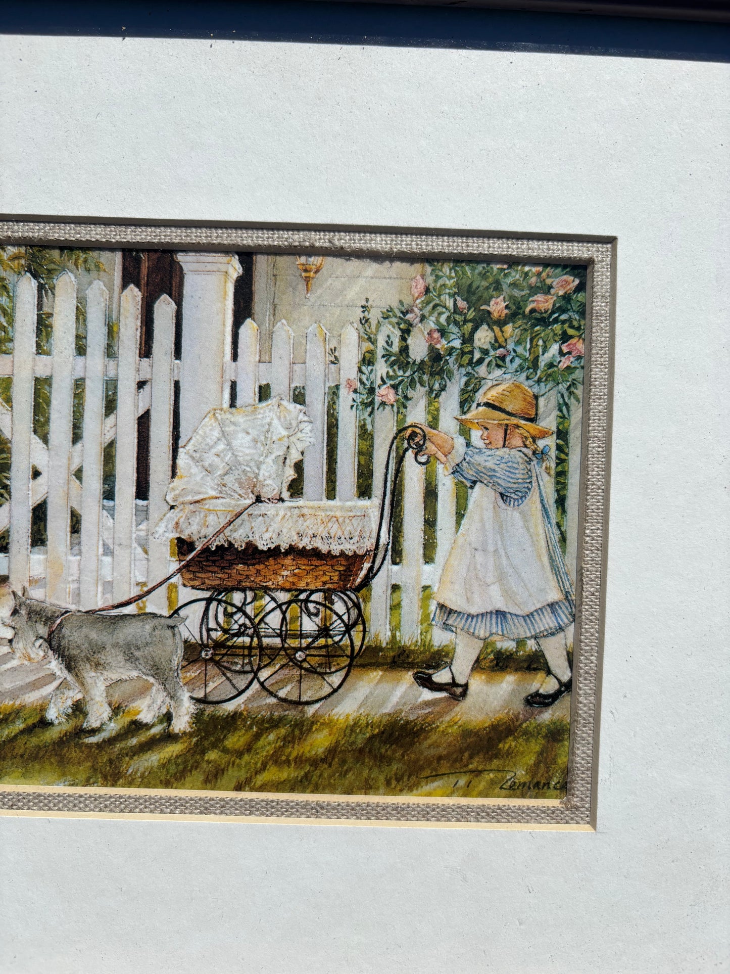 Carriage & Picket Fence Framed Pictture