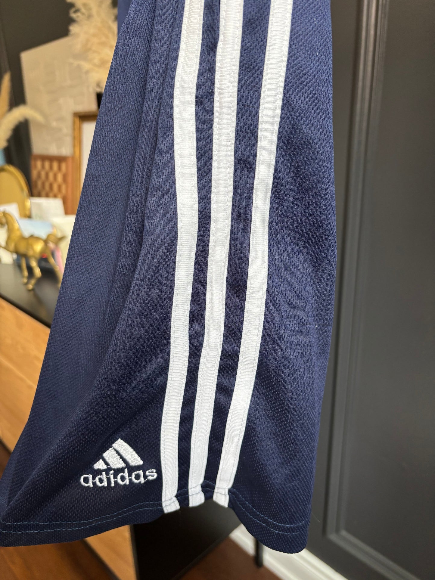 Long Navy Adidas Athletic Shorts Size S