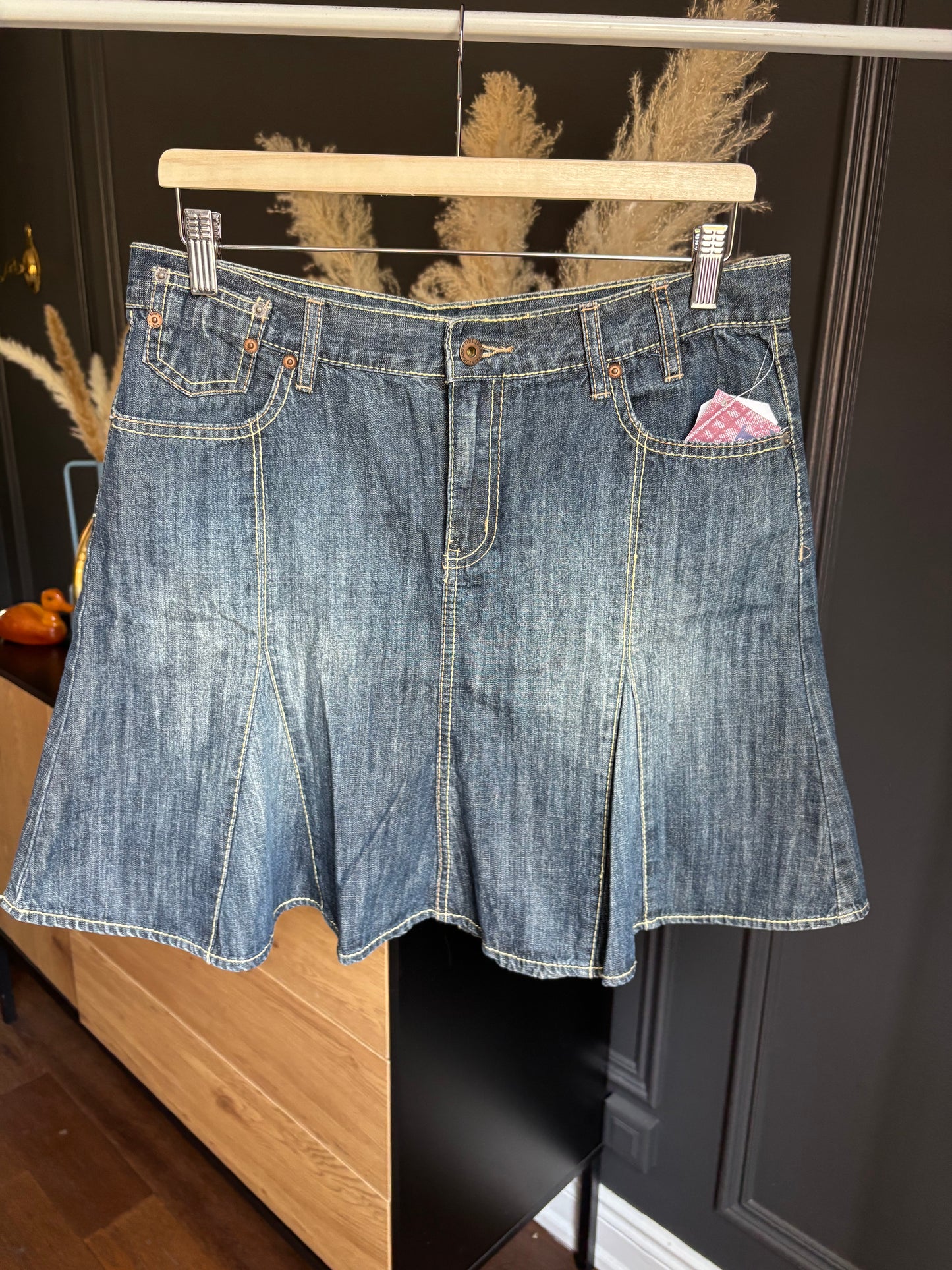 Y2K Fit & Flare Denim Skirt Size 10