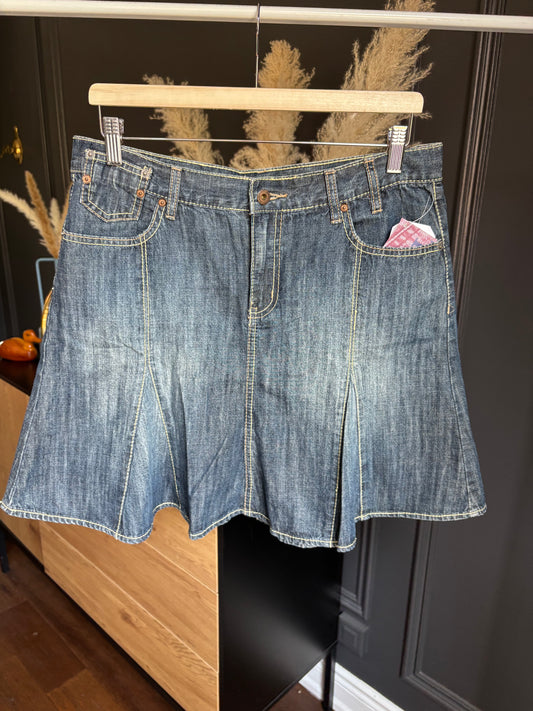 Y2K Fit & Flare Denim Skirt Size 10