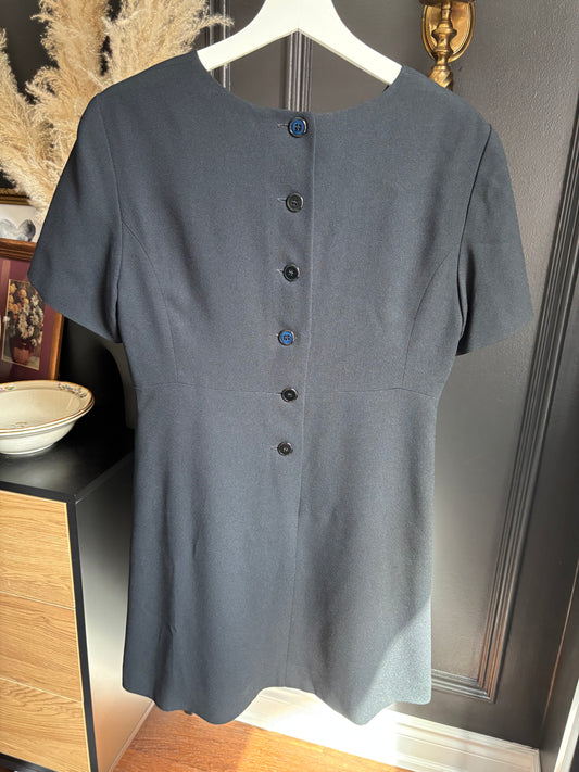 Liz Claiborne Vintage Black Button Back Dress Size 8