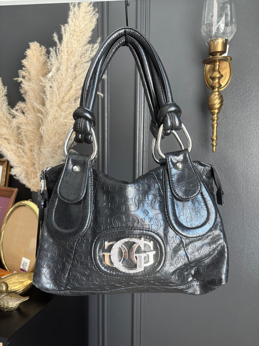 Black Guess Monogram Shoulder Bag