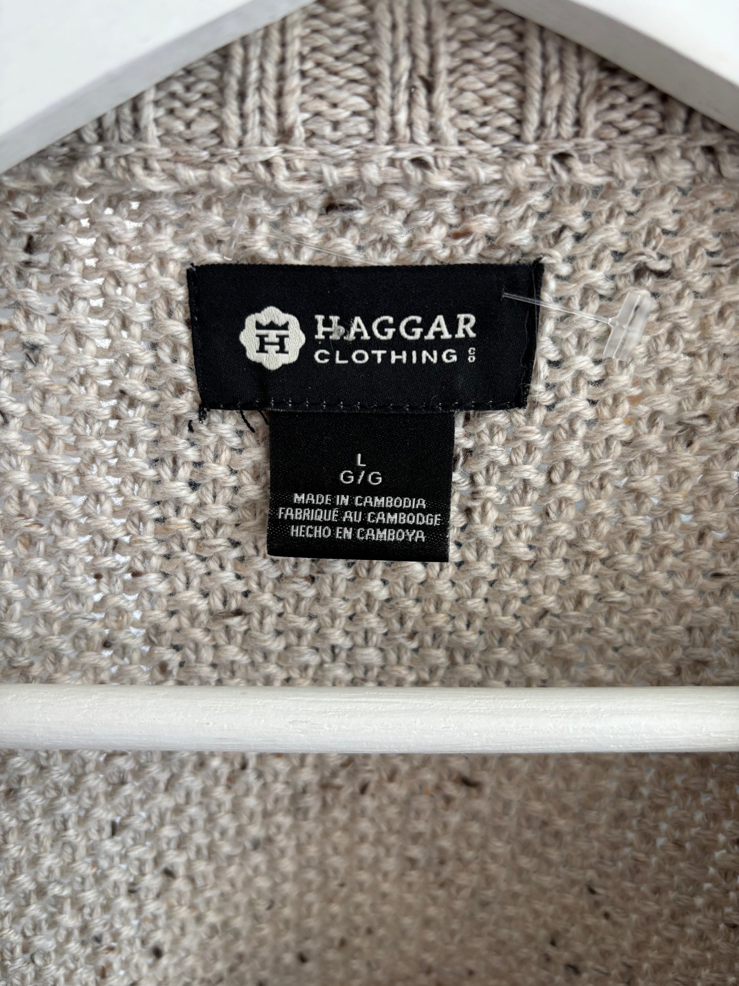 Oatmeal Coloured Knit Sweater Size L
