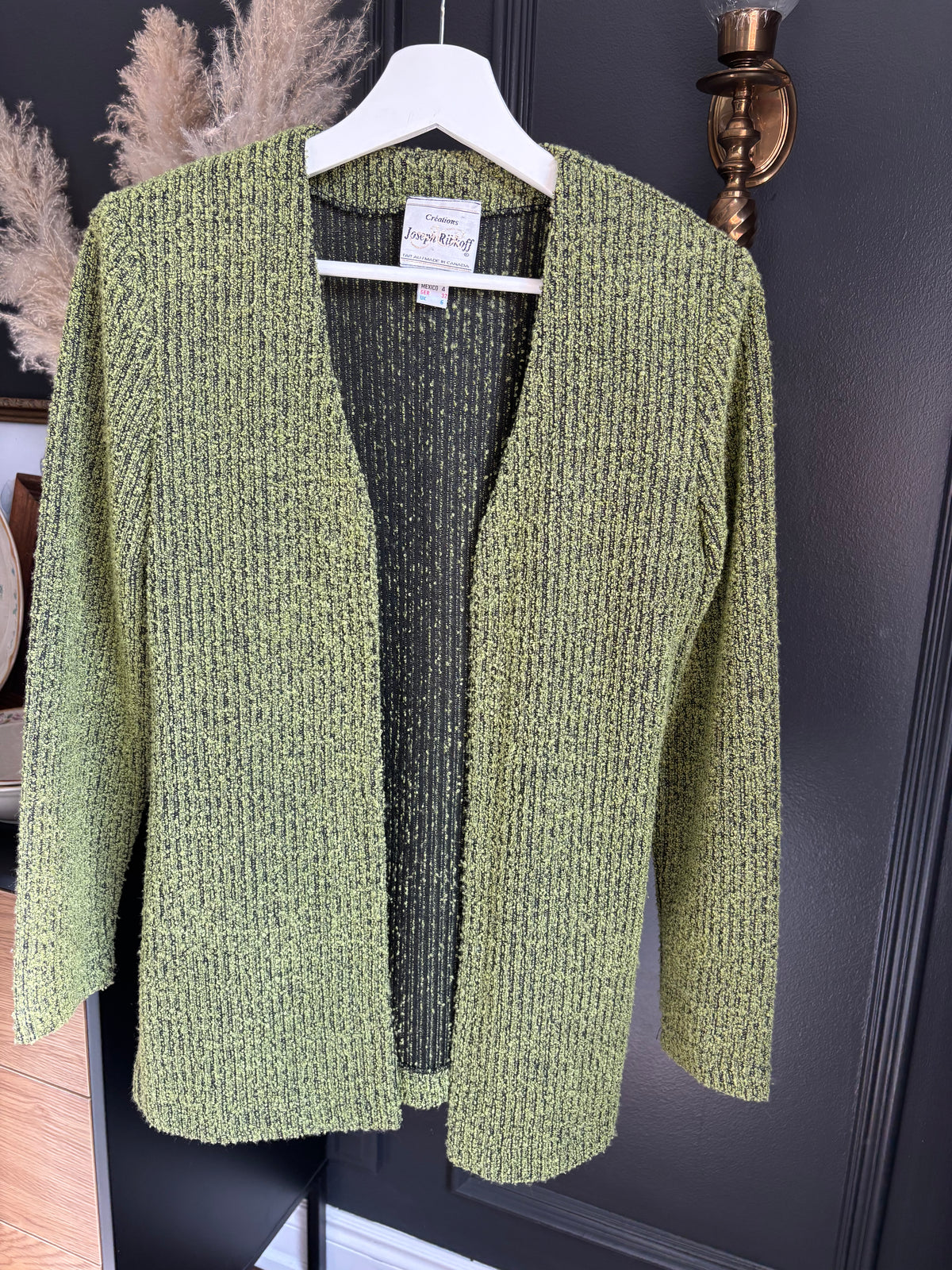 Vintage Green Textured Cardigan Size S