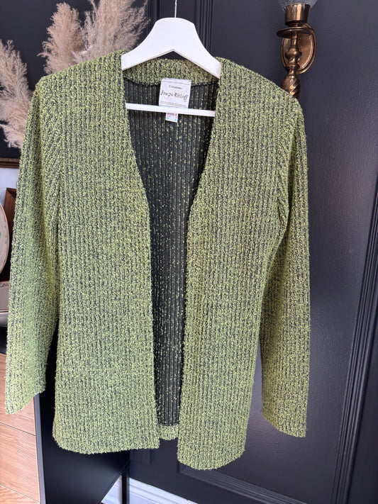 Vintage Green Textured Cardigan Size S