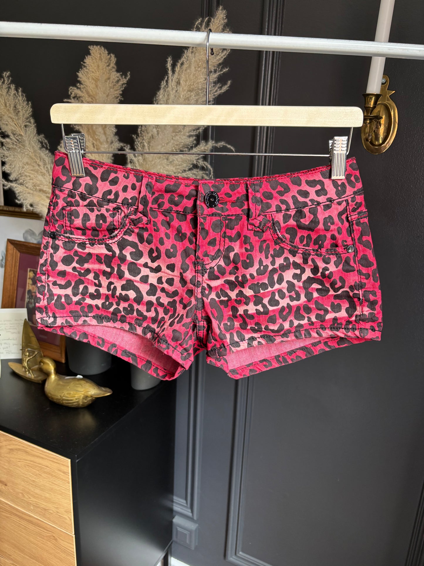 Red Leopard Short Shorts Size 3