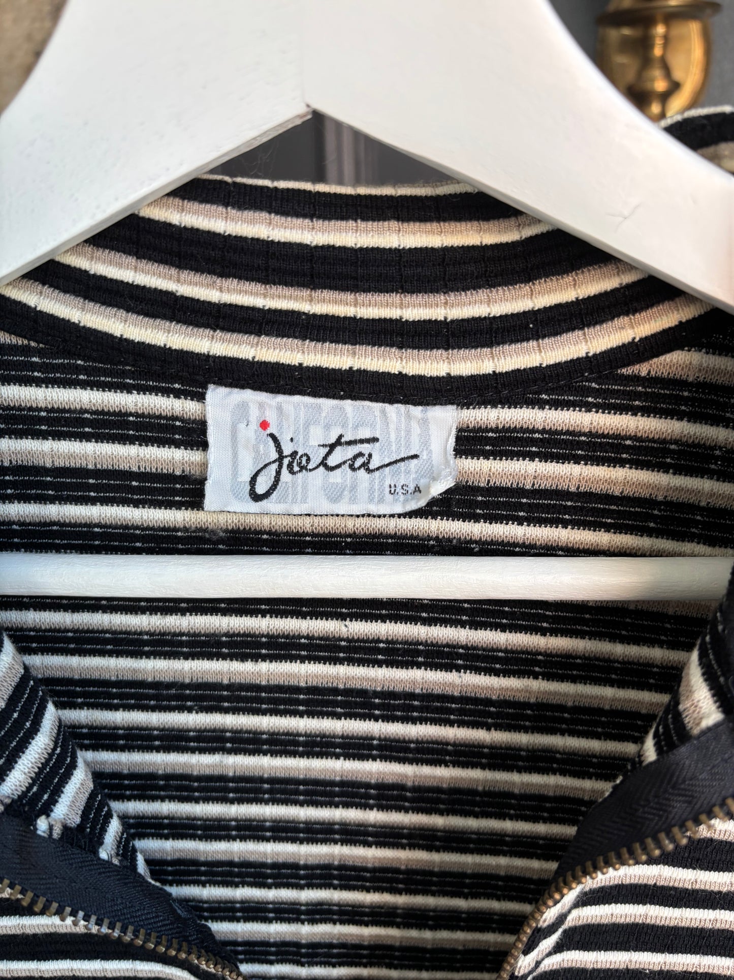 Vintage Long Sleeved Fit & Flare Striped Dress Size M
