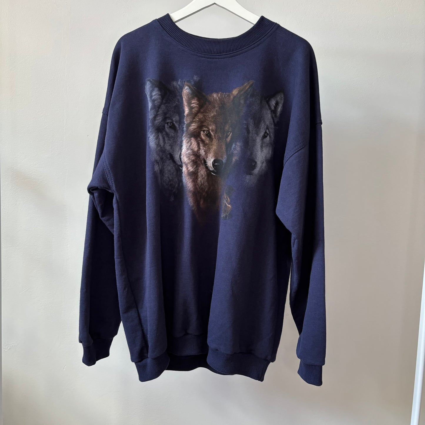 Vintage Navy Blue Wolf Sweatshirt