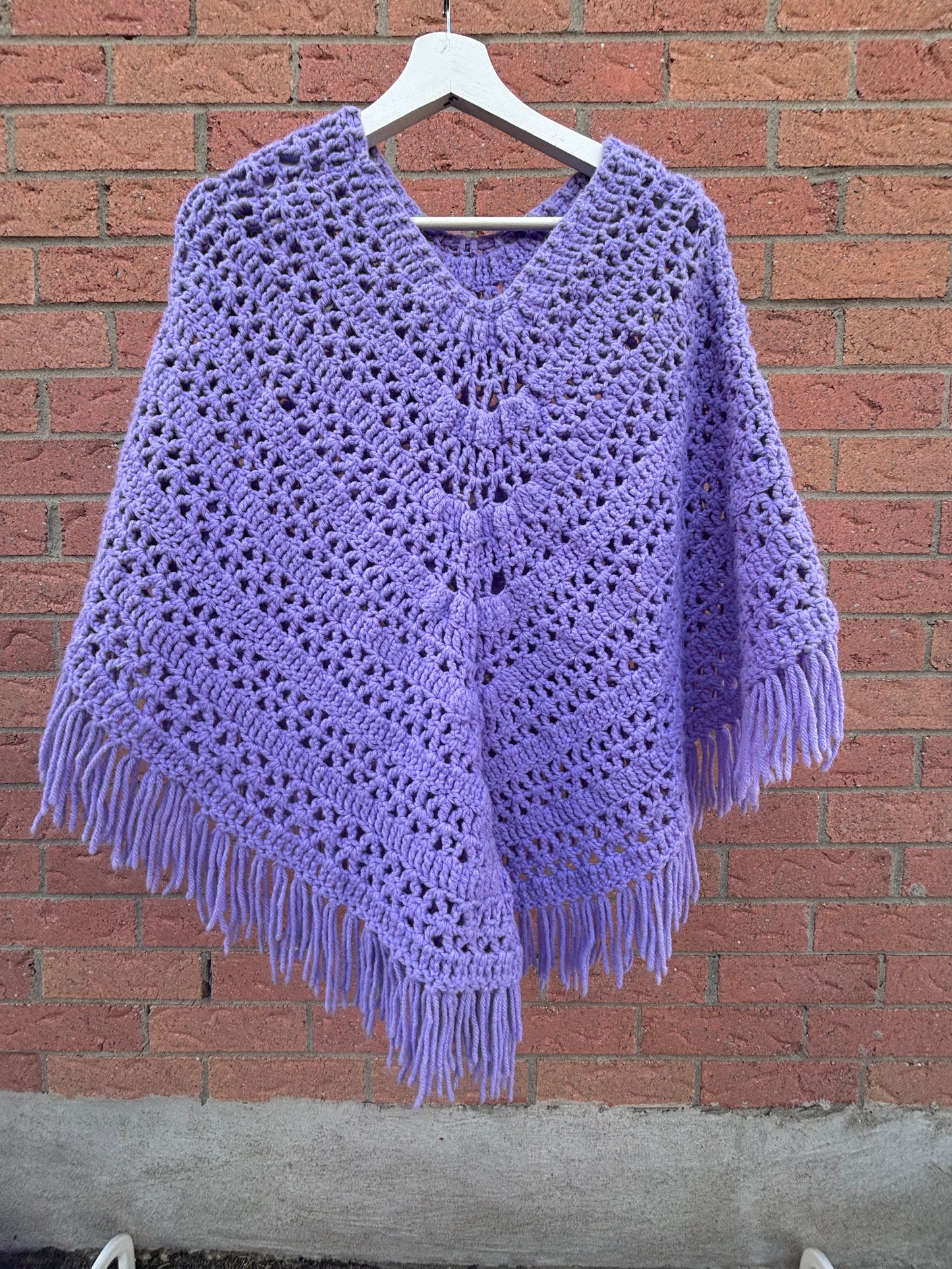 Handmade Purple Knit Cape Size OS