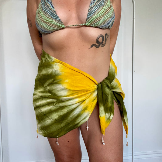 Tie Dye Shell Detailed Swim Wrap