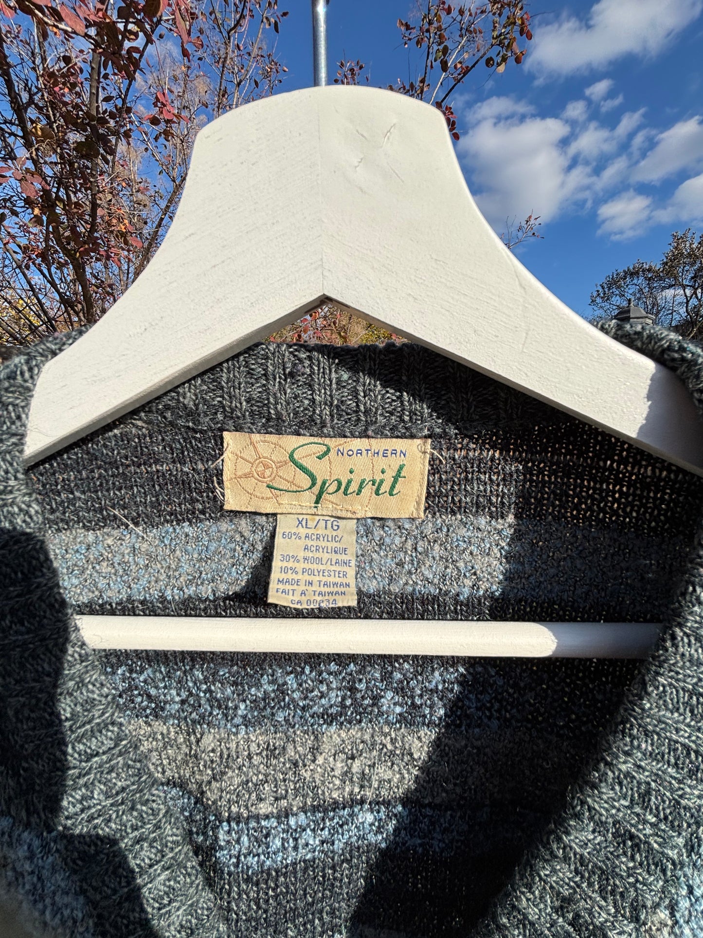 Vintage V-Neck Knit Sweater Size XL