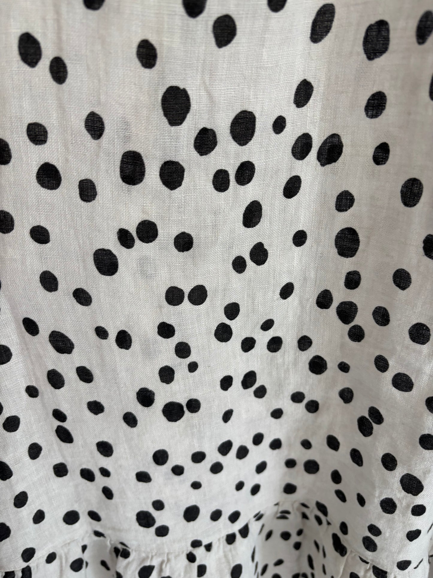 Made In Italy 100% Linen Polka Dot Dress Size XS
