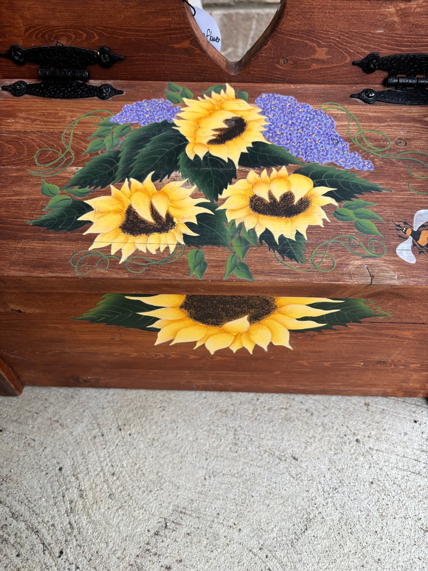 Painted Sunflower Wooden Box