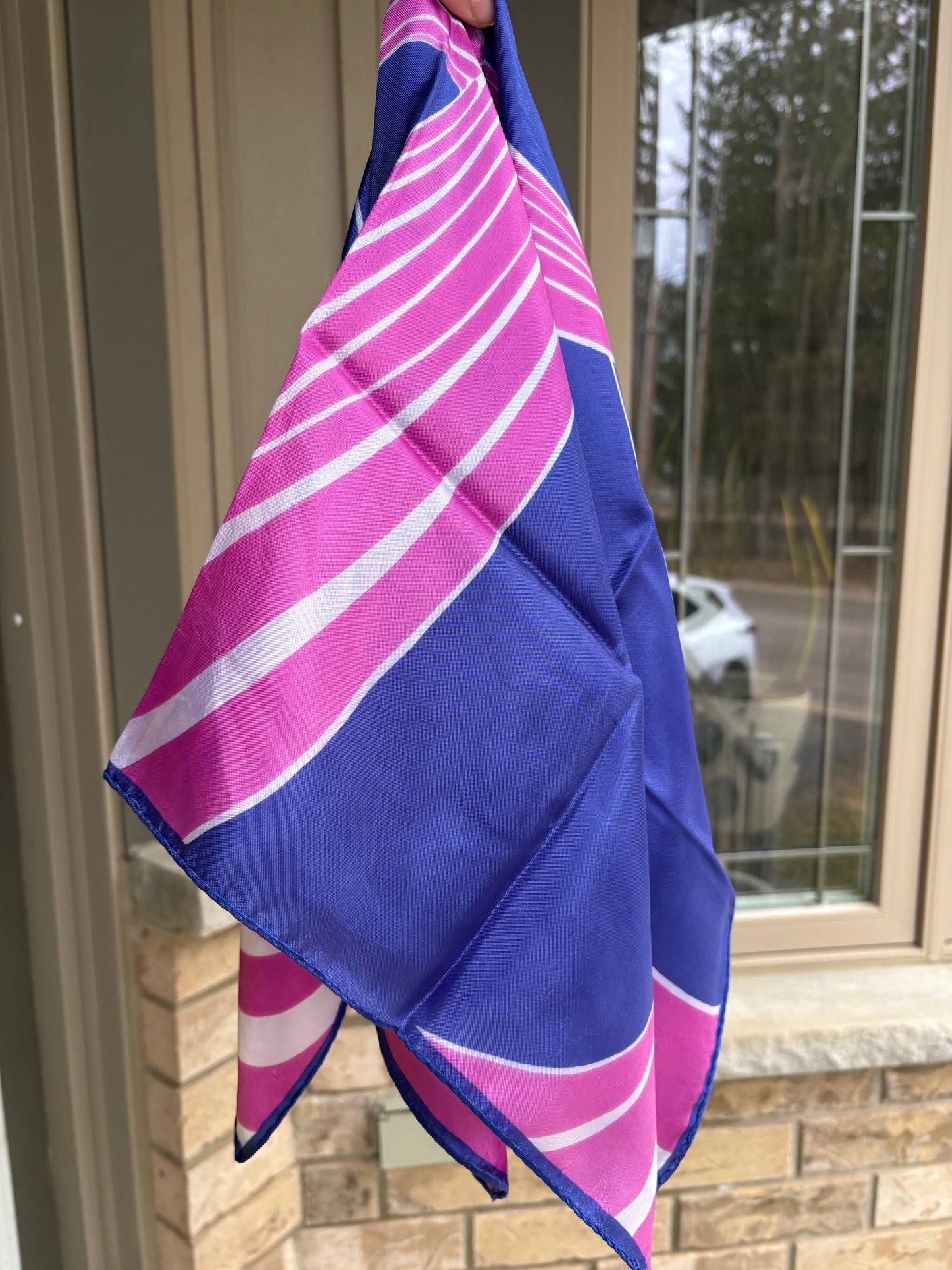 Pink & Purple Satin Square Scarf