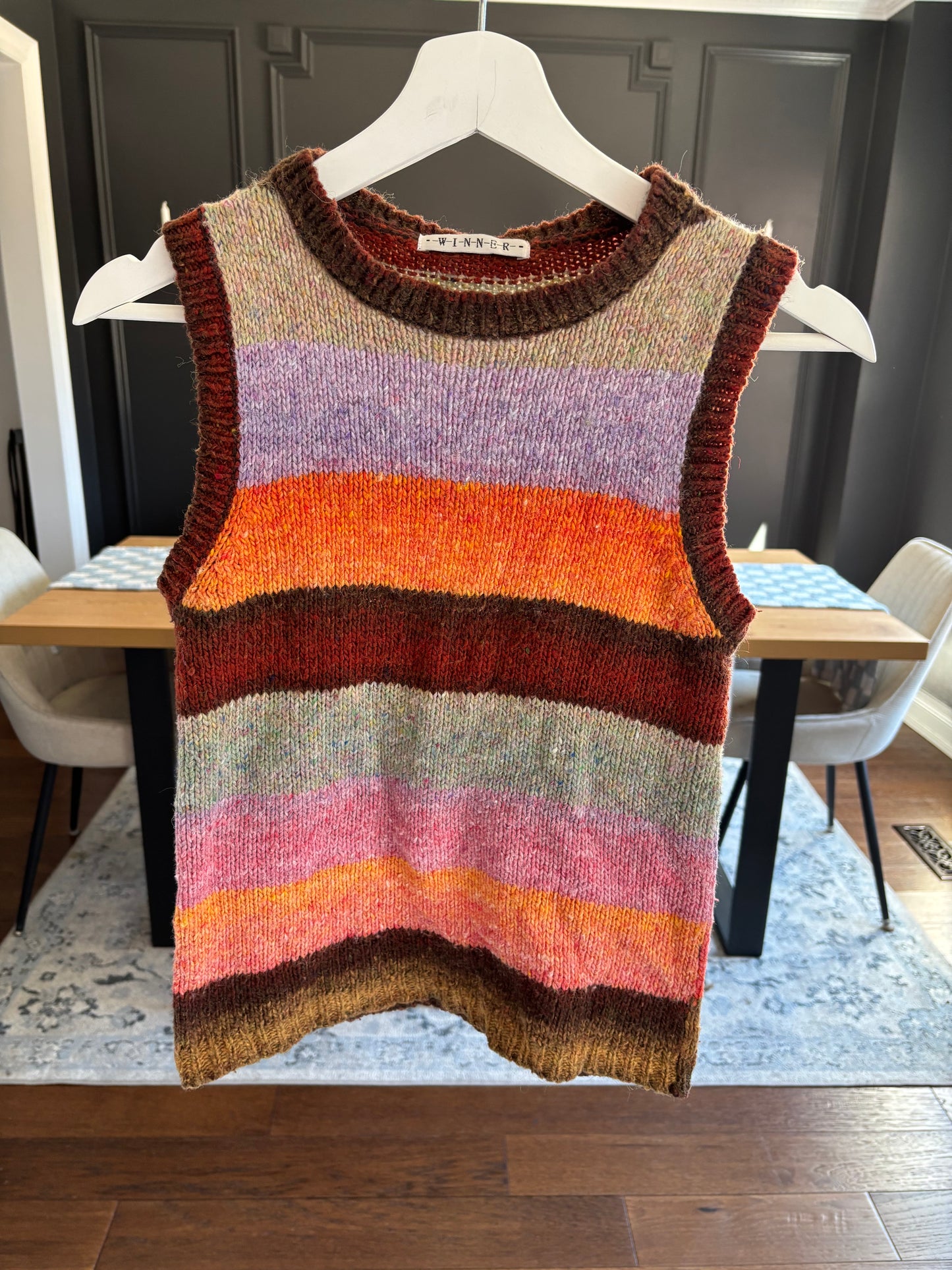 Vintage Stripe Knit Vest Size S
