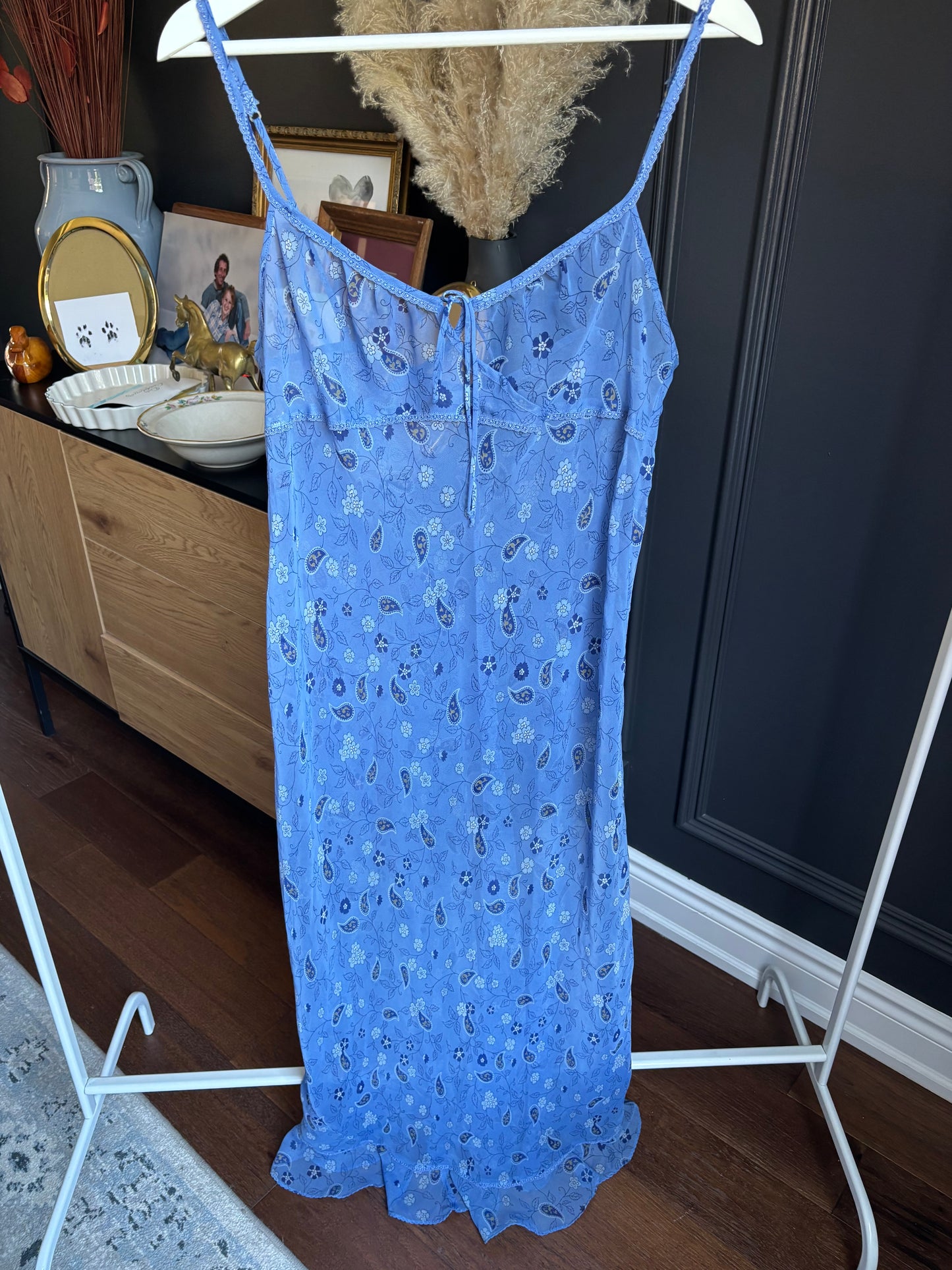 00's Sheer Blue Lingerie Dress Size XL