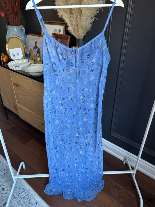 00's Sheer Blue Lingerie Dress Size XL