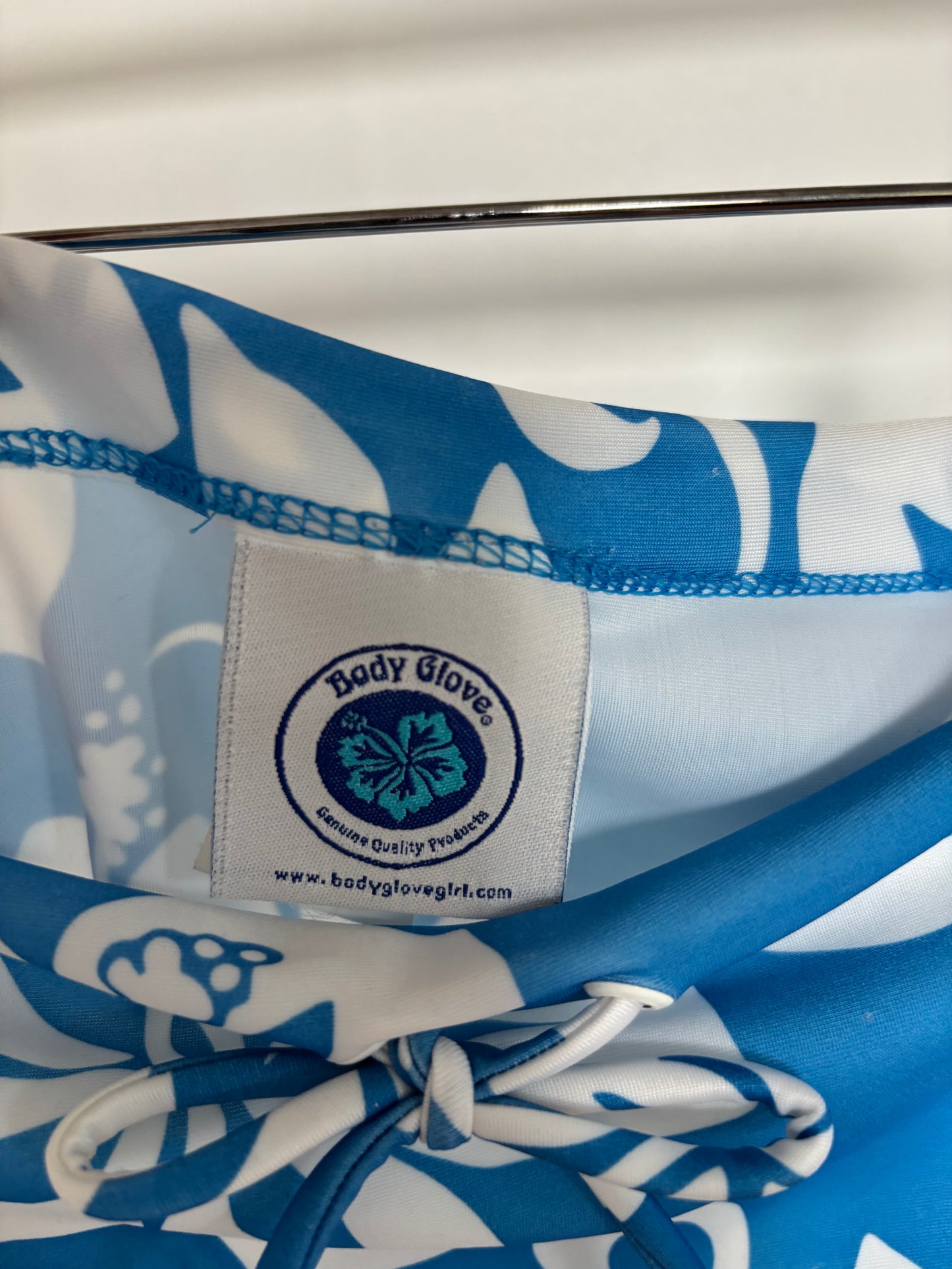 Vintage Blue Hibiscus Swim Skirt