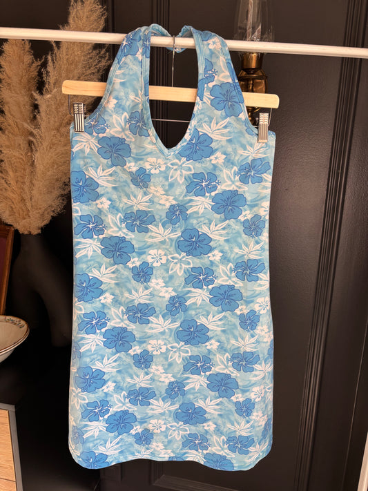Early 00's Hibiscus Halter Dress Size M