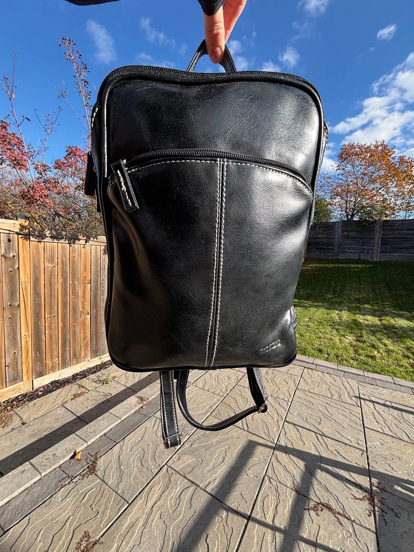 90s Black & White Stitch Backpack