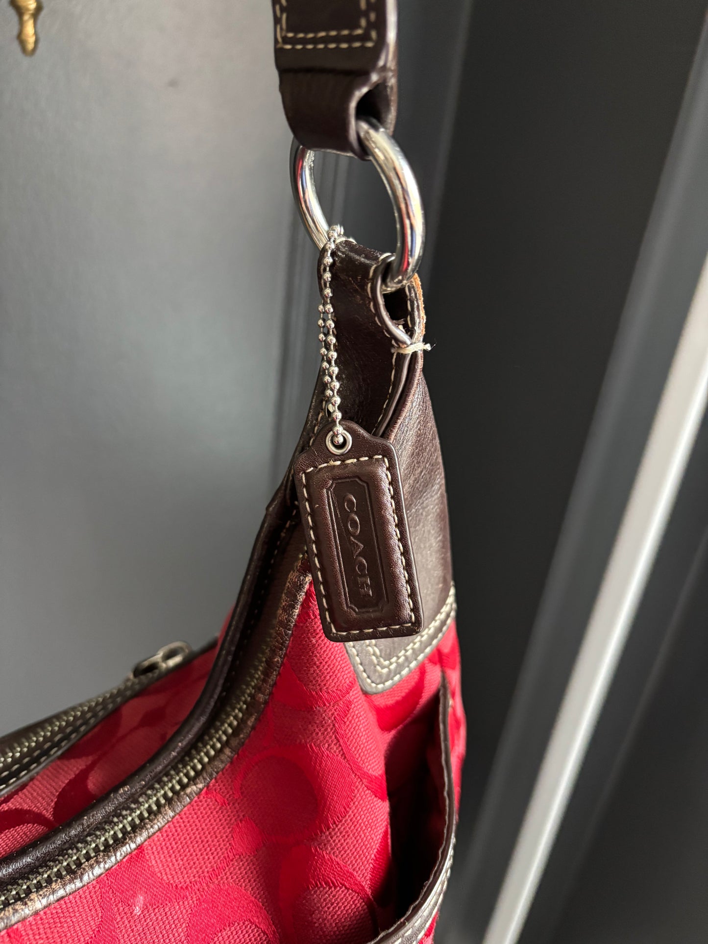 Coach Hampton Signature Hobo Shoulder Bag