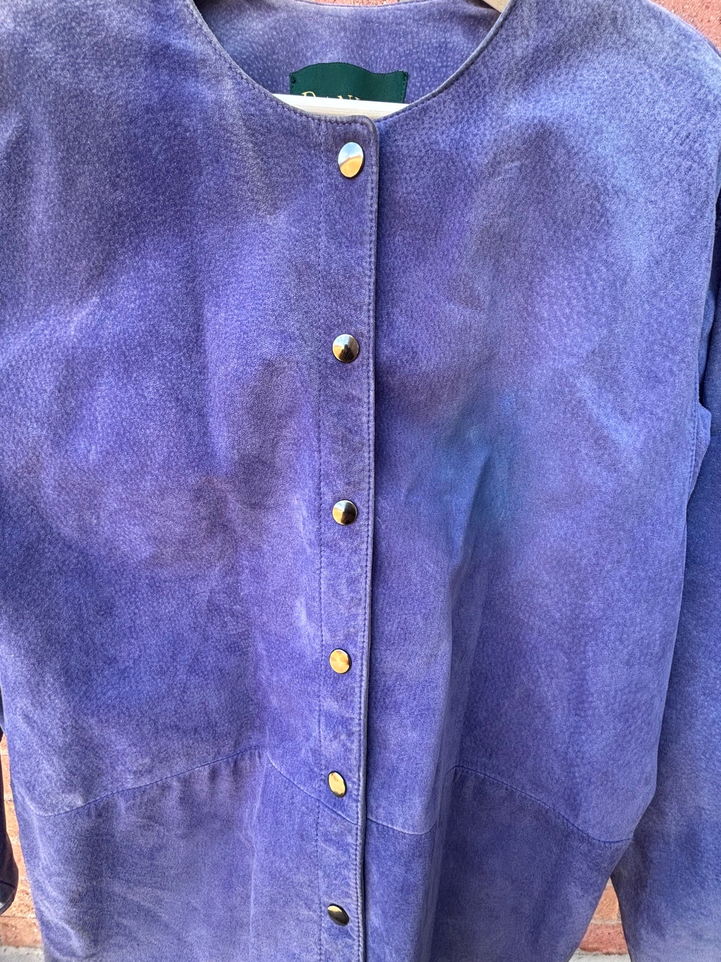 Vintage Purple Suede Danier Button Down Jacket Size M