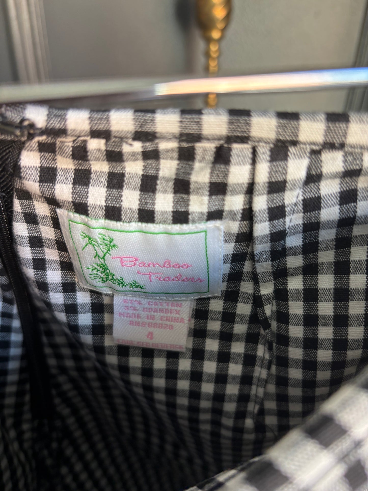 Black & White Gingham Skort Size 4