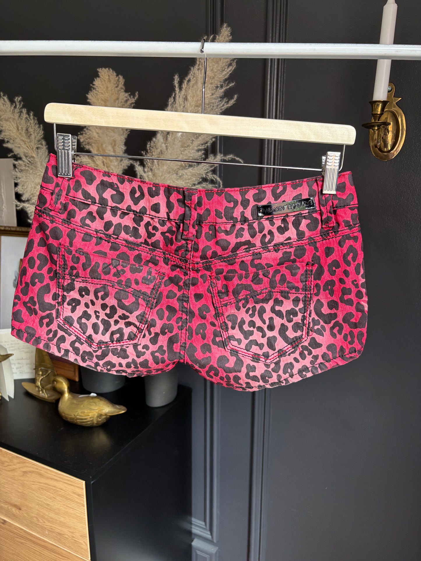 Red Leopard Short Shorts Size 3