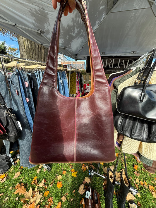 Burgundy Leather Shoulder Bag