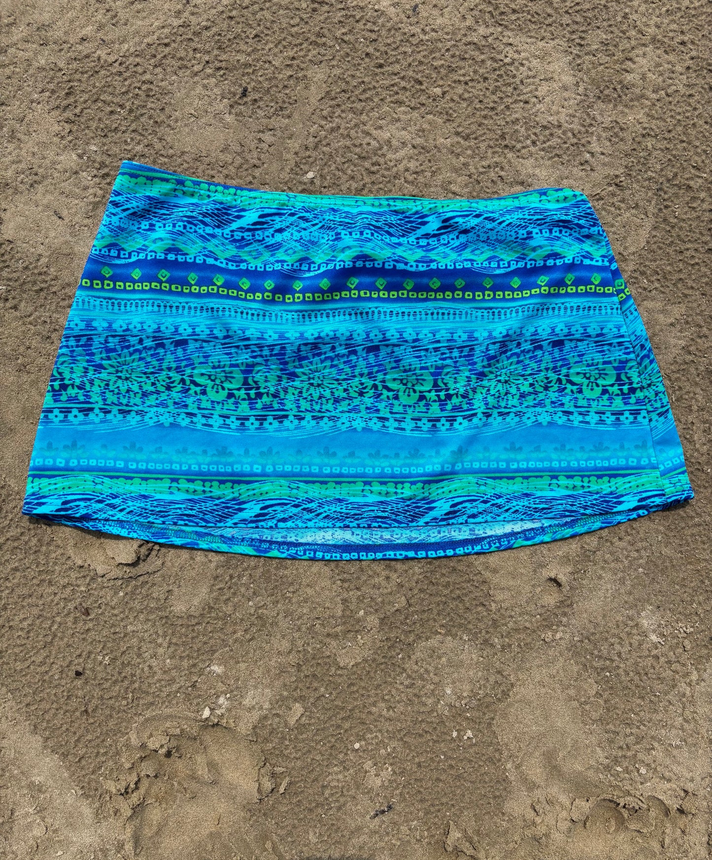 Vintage Blue & Green Swim Skirt Size M