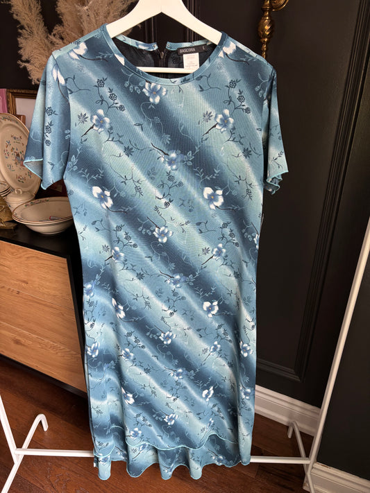 Bascora Blue Print Dress Size L