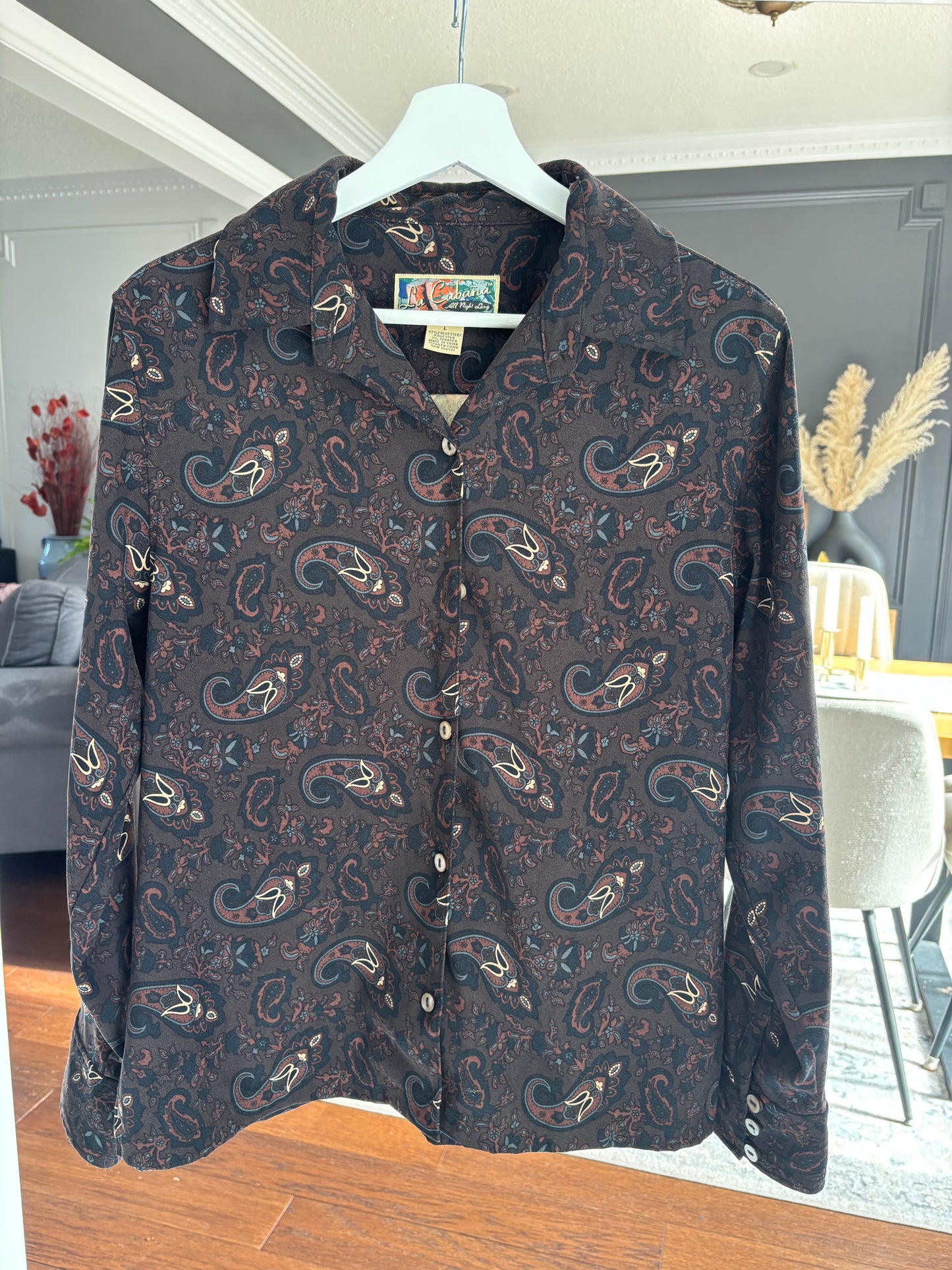Vintage Paisley Button Down Size L