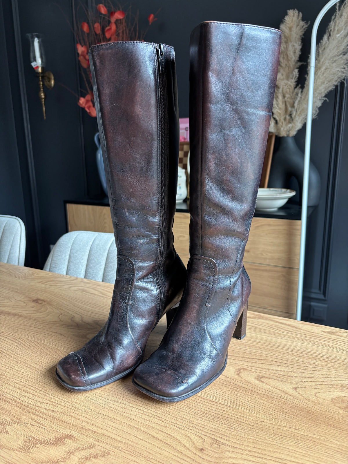 Vintage Call It Spring Brown Leather Boots Size 37