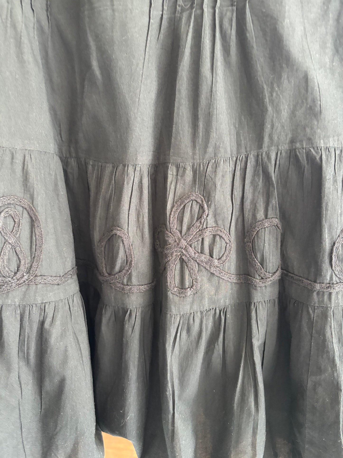 Black Knee Length 100% Cotton Skirt Size 11