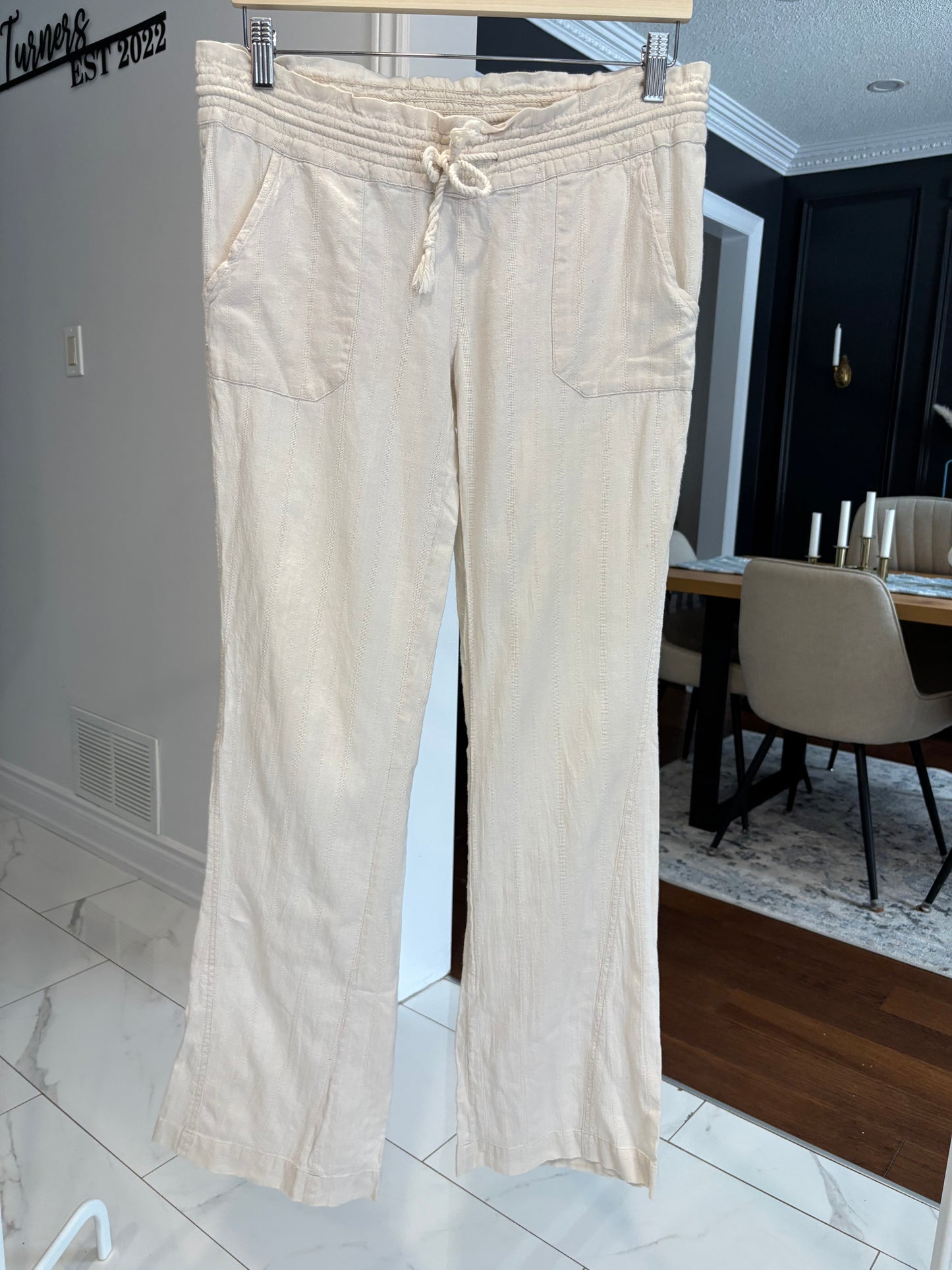 Cotton Flare Drawstring Pants Size S