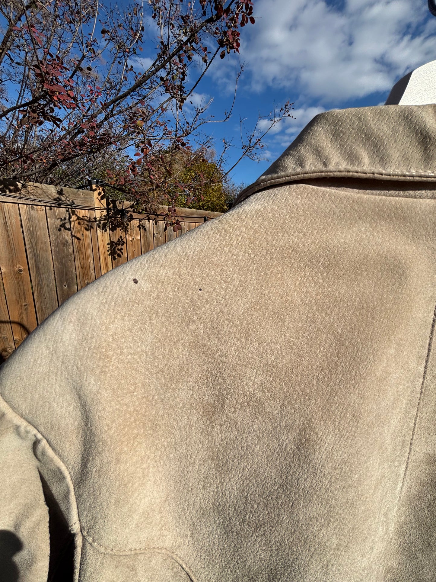 Khaki Coloured Suede Jacket Size L