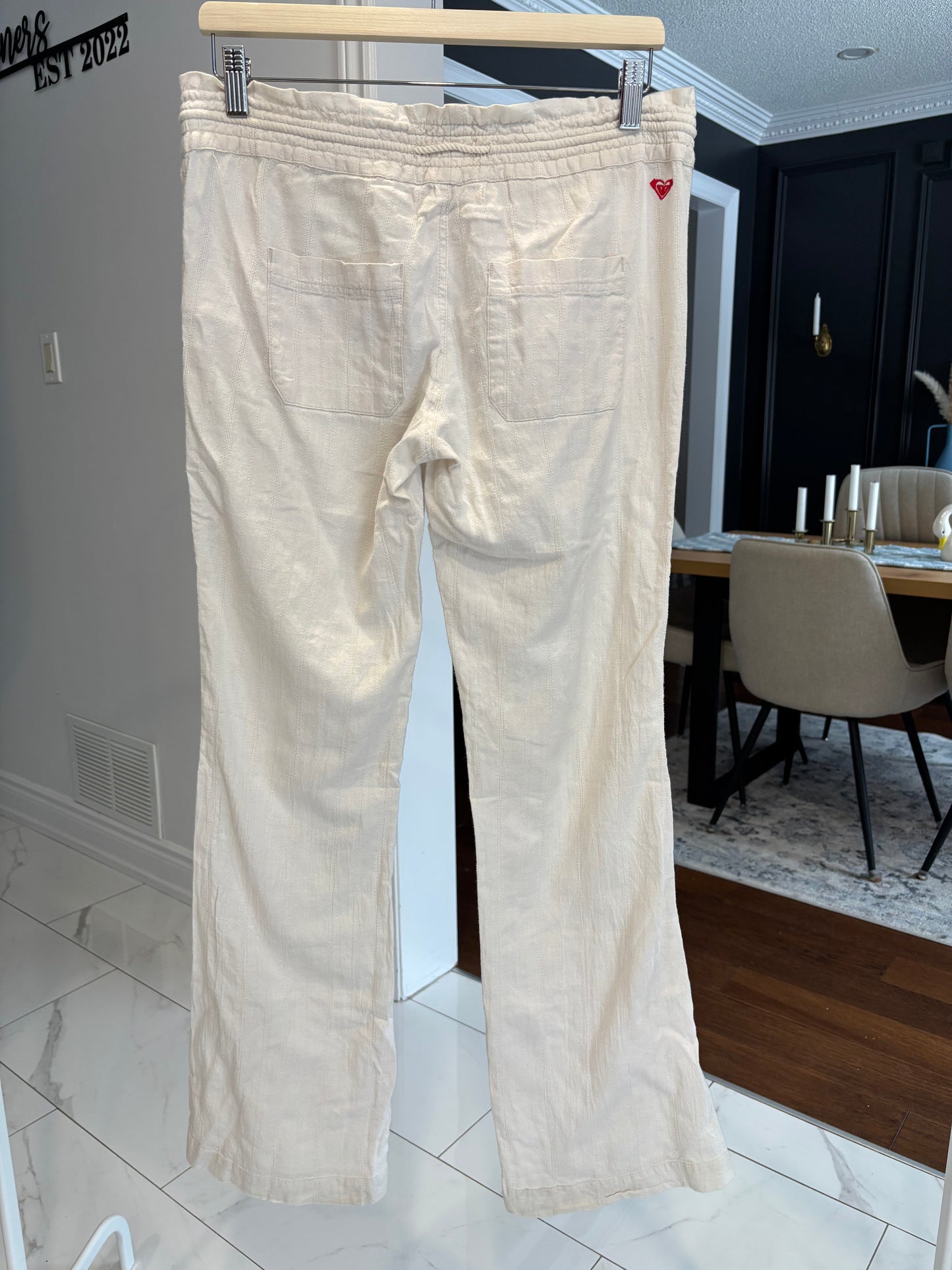 Cotton Flare Drawstring Pants Size S
