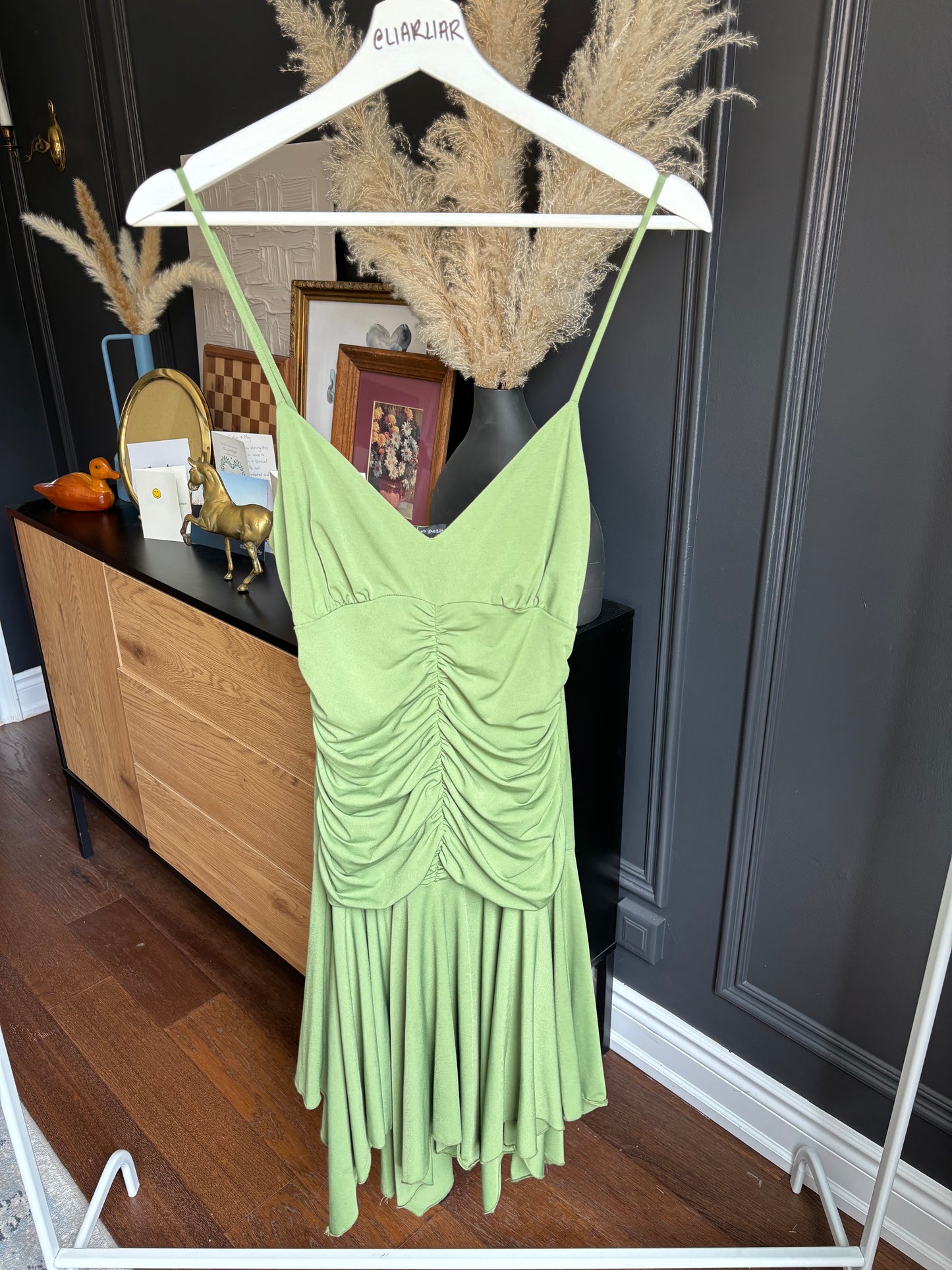 Y2K Green Rouched Fairy Dress Size 10