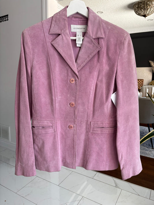 Pink Liz Claiborne Suede Jacket Size S