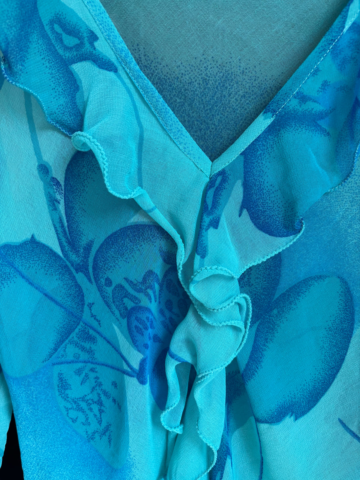 Vintage Sheer Ruffled Blouse Size M*
