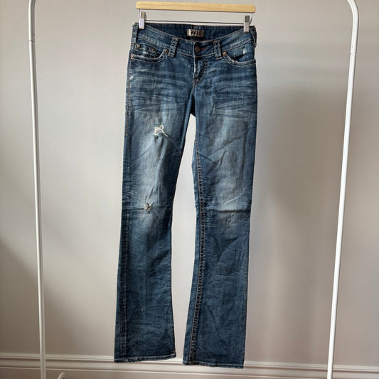 1921 Low Rise Bootcut Distressed Jeans