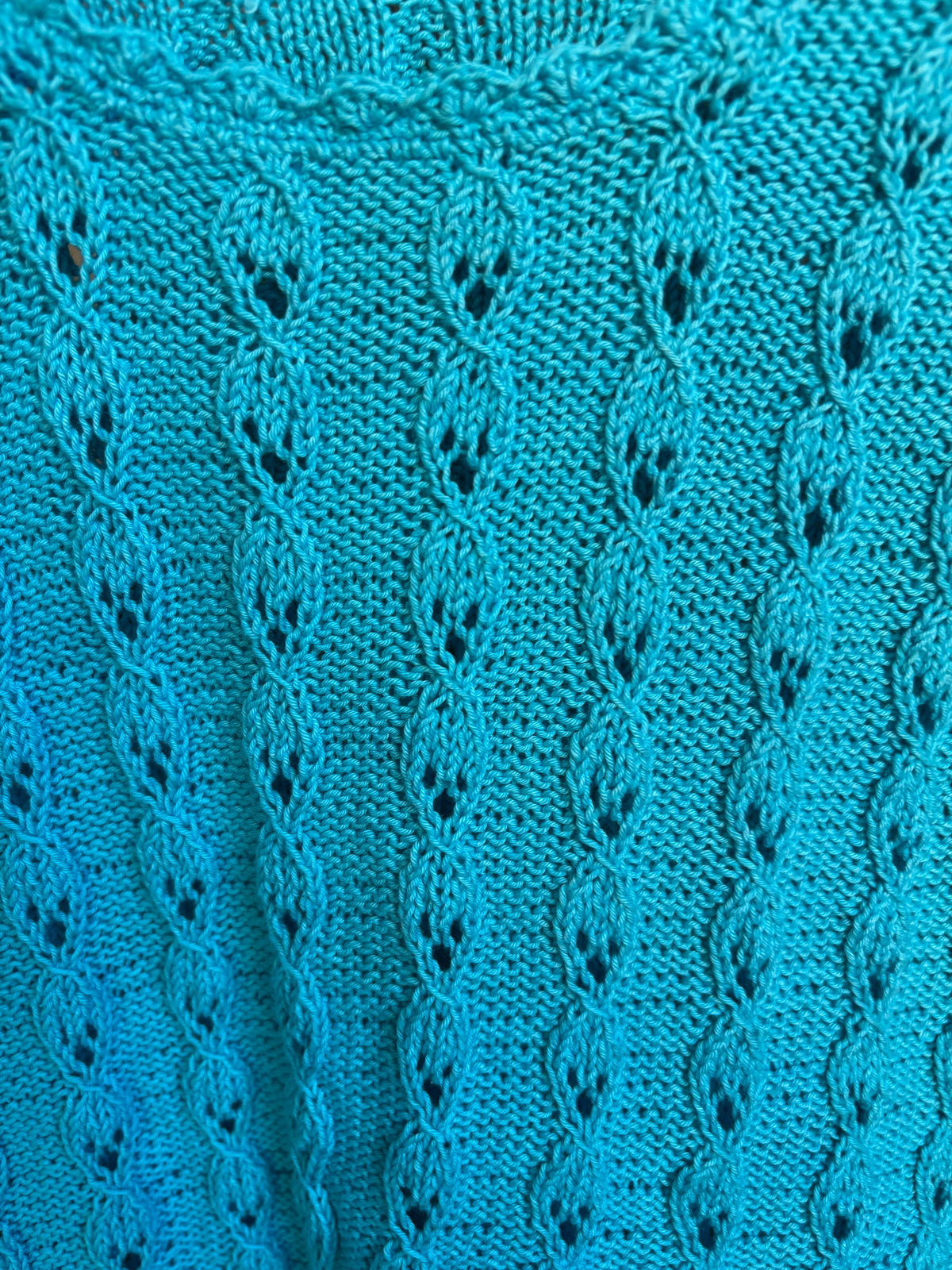 Aqua Blue Knit Short Sleeved Top Size M