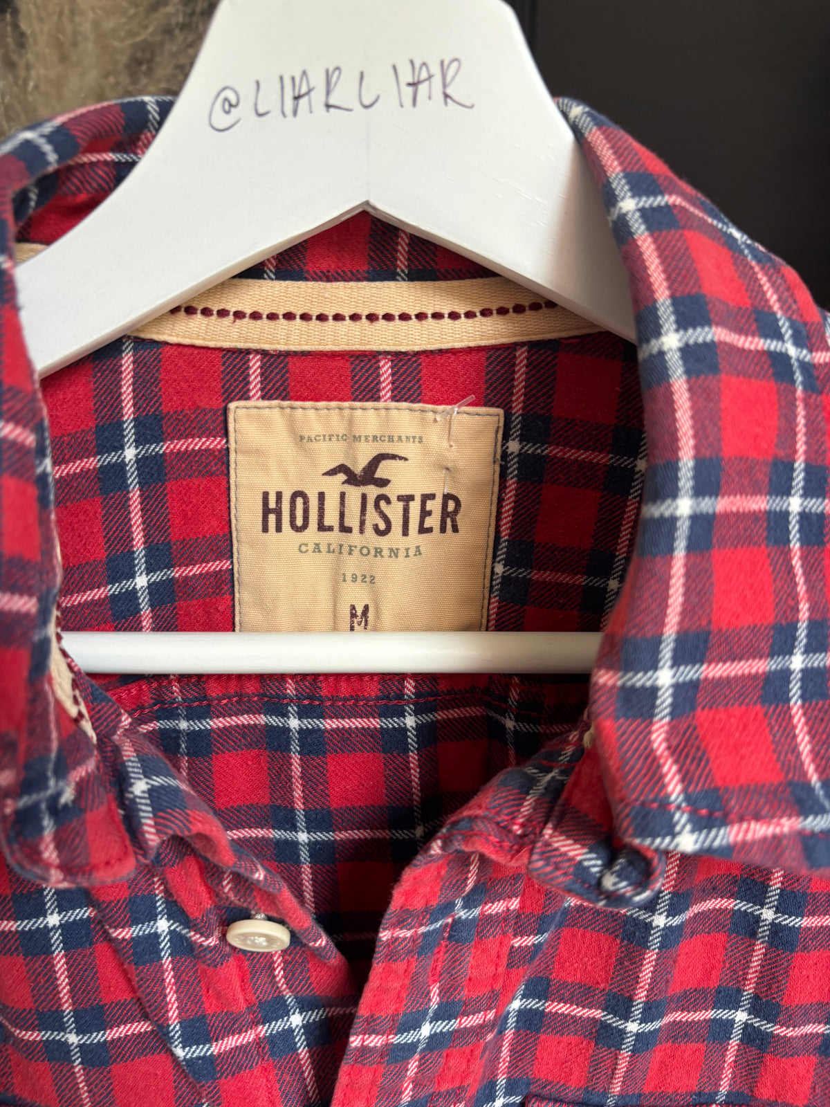 Red & Blue Plaid Button Down Size M