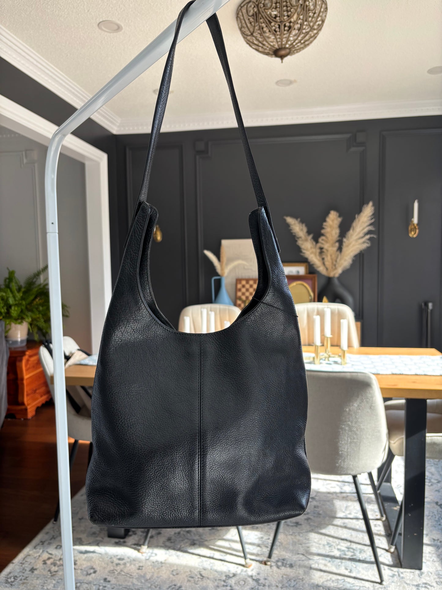 Black Leather Kenneth Cole Shoulder Bag